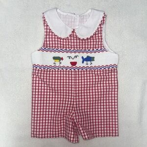Stitchy Fish boys smocked fishing shortall size 6m
